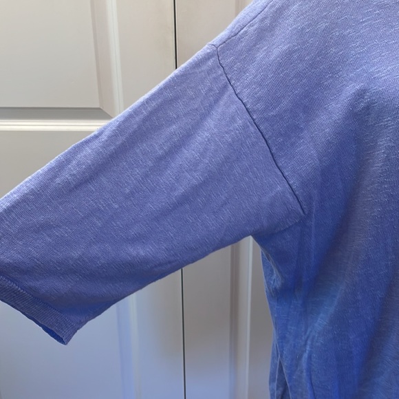 Eileen Fisher crew neck linen/cotton tunic sweater in periwinkle. Size L. EUC - Picture 3 of 8